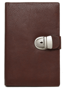 British tan leather soft cover diary with locking tab closure